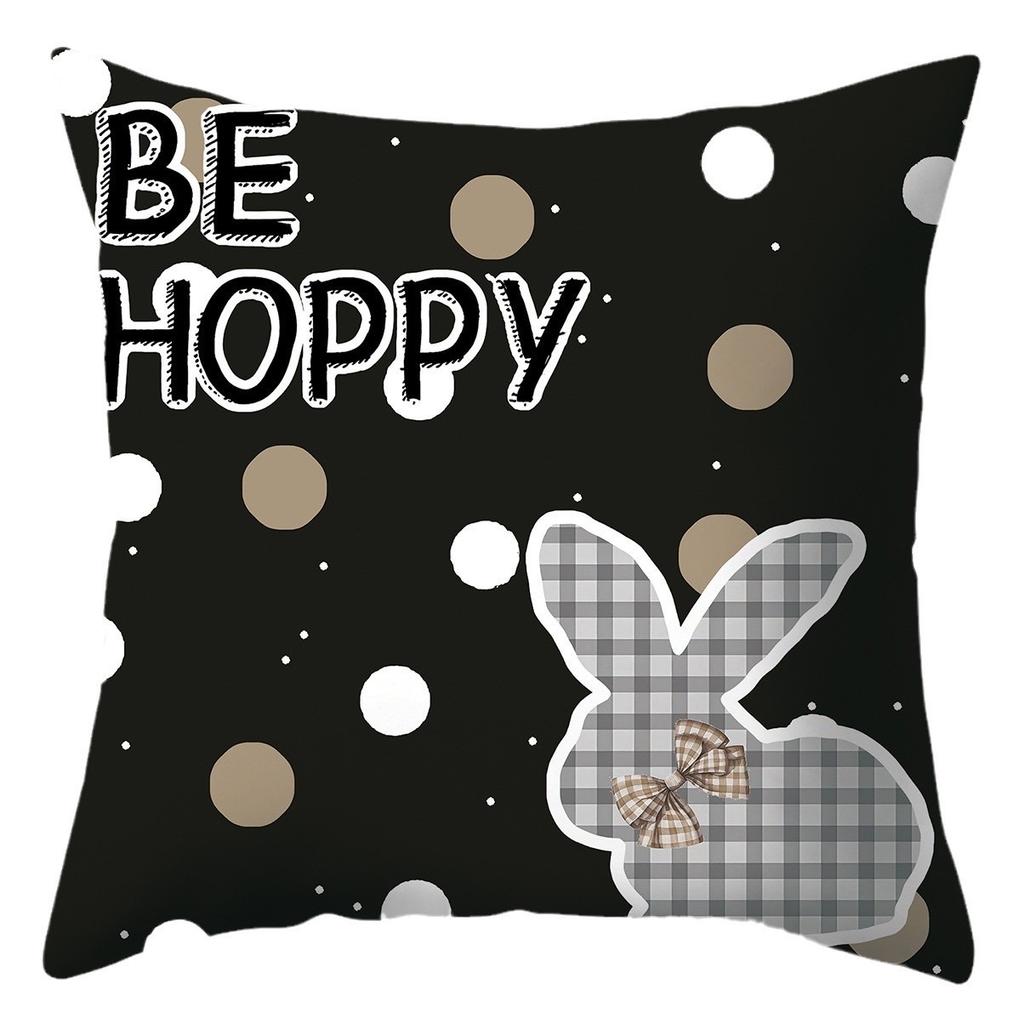Easter Bunny Cartoon Pattern Decorative Throw Pillow Cover D Printed Polyester Sofa Cushion Case for Spring Home Decor