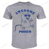 HIP HOP Streetwear Men's Awesome Possum Blue T-shirt Geek Words Awesome T Shirts Big Size Summer Costumes Hombre Tshirts