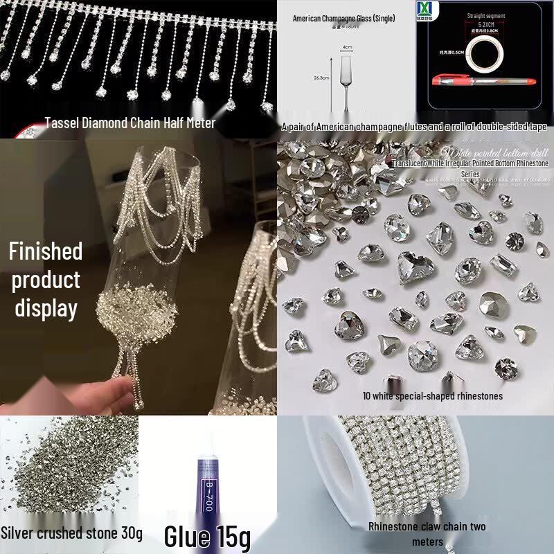 DIY Butterfly Tassel Wedding Champagne Toast Glass Kit