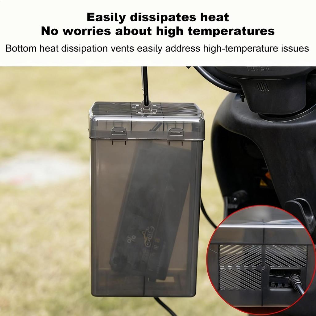 Motorcycle Charger Case UV-Resistant Protective Rainproof Outdoor Motorcycle Power Charger Case For All Weather Storage Parking