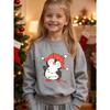 European sizes Kids' Penguin Christmas Themed Crew Neck Sweatshirt Cute Cartoon Penguin with Colorful Christmas Lights, Fashionable Personalized Print