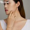 Bamoer Genuine 925 Sterling Silver Simple Shell Bead Drop Earrings for Women & Pearl Bracelet Fine Jewelry Wedding Wear Gift