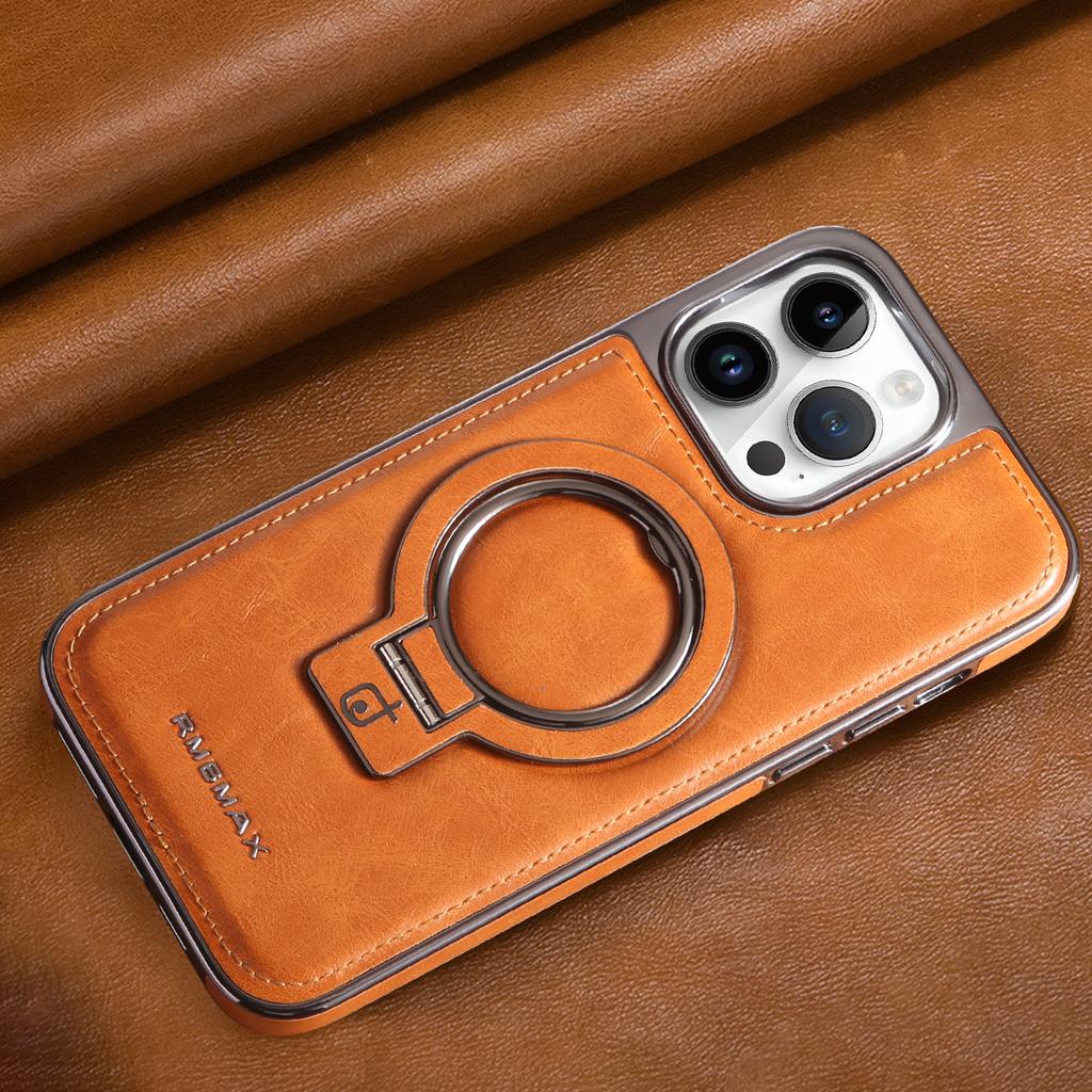 RMBMAX For iPhone 14 Pro Electroplated Kickstand Magnetic Phone Case