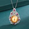 Jewelry Live Broadcast Imitation Pearl Necklace New Tahitian Mother Of Inlaid Gemstone Pendant Women's