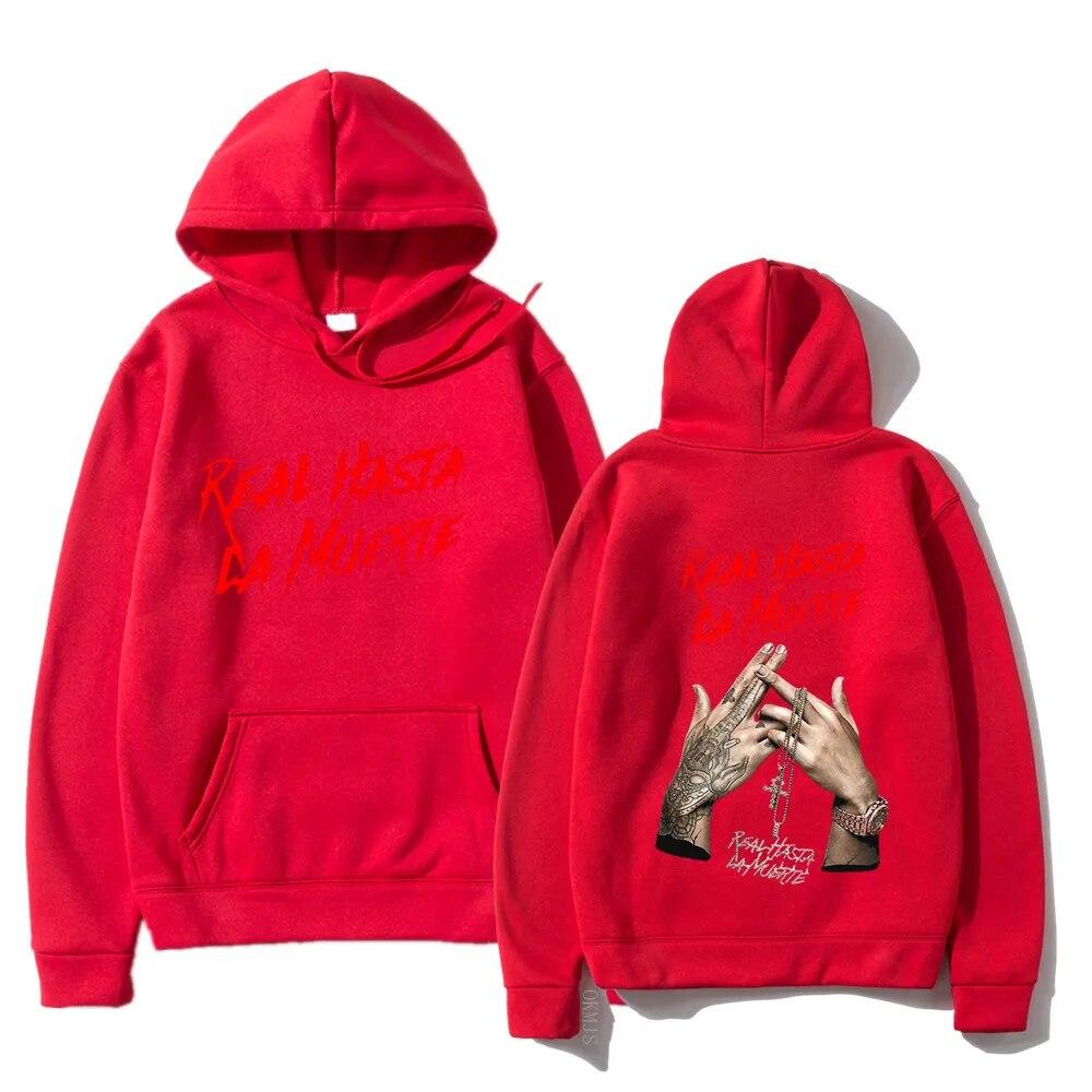 Anuel AA Printed Unisex Hoodies Sweatshirt Fashion Real Hasta La Muerte Casual Tracksuit Unisex Women Clothing Anime Pullover Hoodie