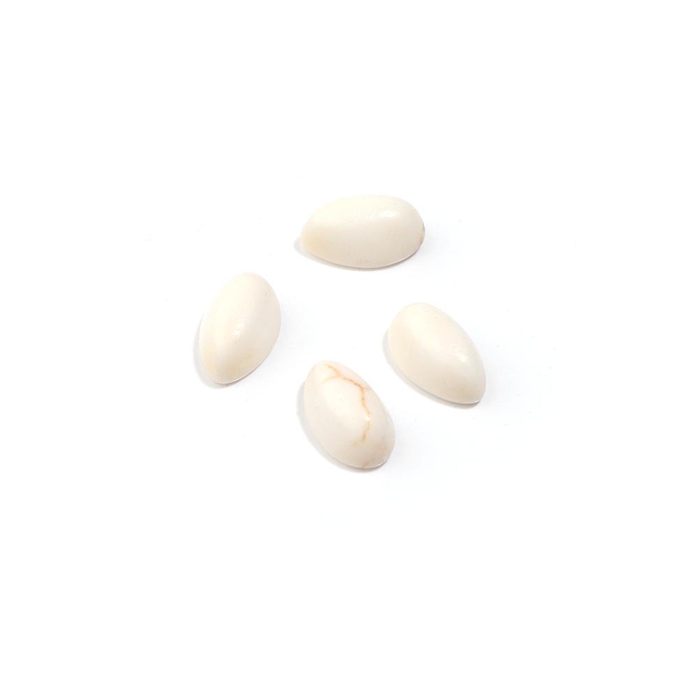 

10pcs White Drop Shape Turquoises Natural Stone Beads Flatback Stripe Turquoise Cabochons Cameo For Jewelry Making DIY Accessory