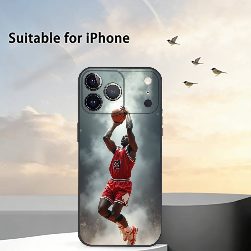 Sports M-Michael Jeffrey Jordan Phone Case For iPhone 17,16,15,14,13,12,11 Plus,Pro Max,XS,Soft Silicone Black Cover