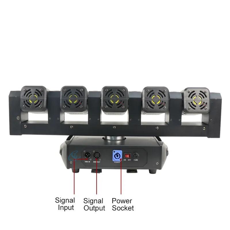 5*40w RGBW Led Rotating Beam Wash Strobe Moving Head Light DMX With Chasing Effect Light For Dj Concert Event Show Stage Party