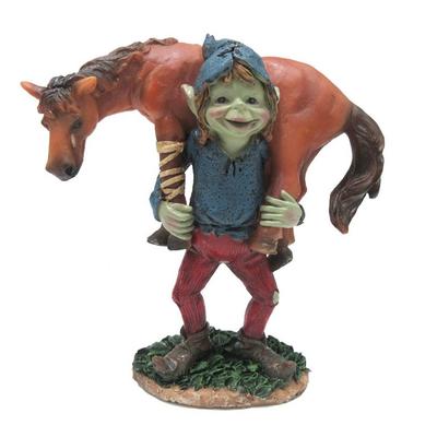 [R7084] - 'Pixie Musician' Injured Horse Figurine - 13 Cm