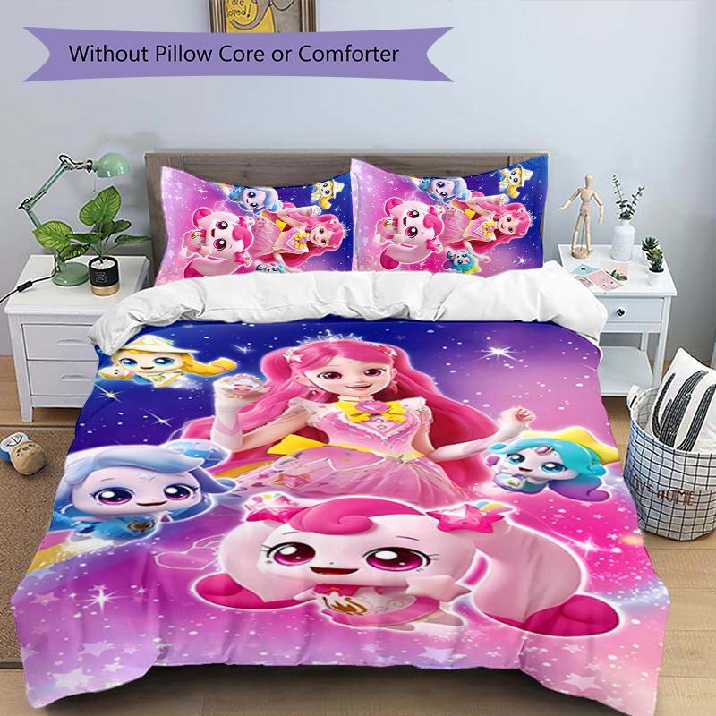 3pcs Catch! Teenieping pattern bedding set duvet cover set includes duvet cover &pillowcases, perfect all season bedroom decoration & gift