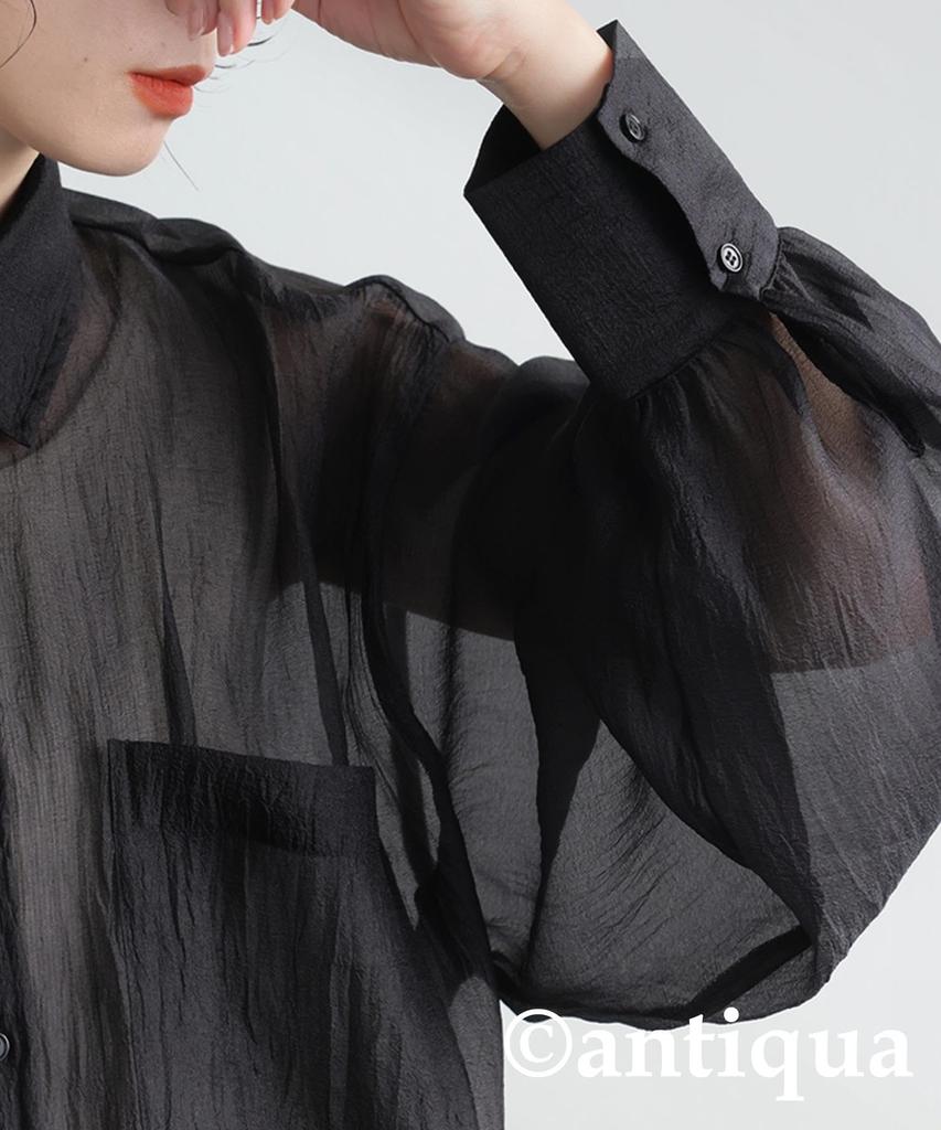 antiqua Washer Sheer One Size Black Women's Overshirt, ESA-00218, 05,