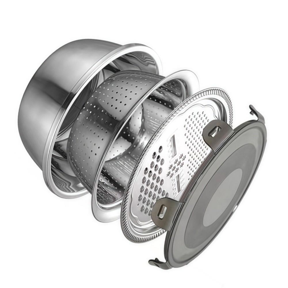 4 Pcs Kitchen Mixing Bowls with Grater Lid Stainless Steel Construction