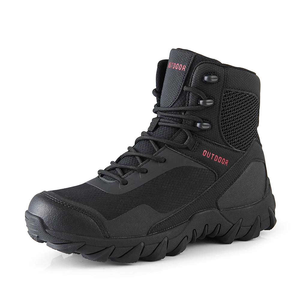 Men Tactical Boots Army Waterproof Work Climbing Hiking Shoes High Quality Outdoor Motorcycle Hunting Safety Unisex Desert Boot