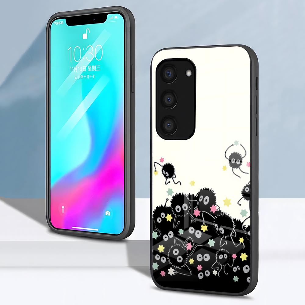 

Чехол для телефона S-Spirited CARTOON A-Away для Samsung S26 S25 S24 FE S23 S22 S21 Plus S20 Ultra Note20Ultra Черная стеклянная крышка Galaxy S26