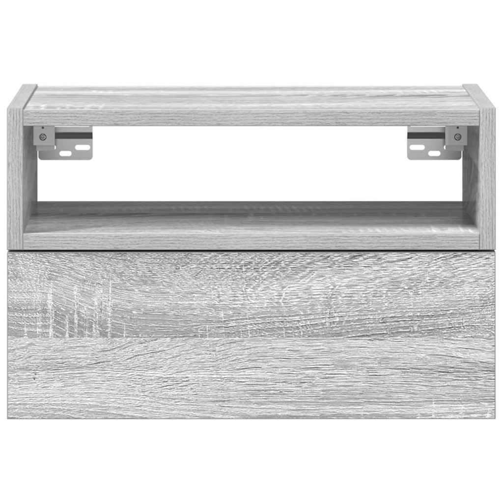 Vidaxl Wisząca Szafka Nocna, Szary Dąb Sonoma, 45X26X28,5 Cm