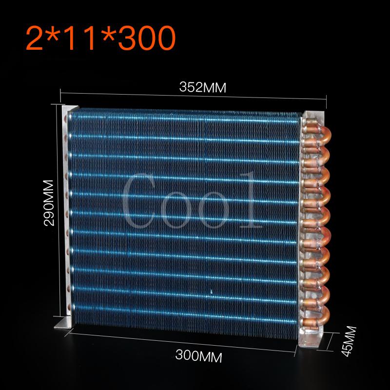 

Air-cooled copper tube condenser refrigerator freezer chiller water air conditioner water cooling radiator evaporator 2*11*300 чёрный