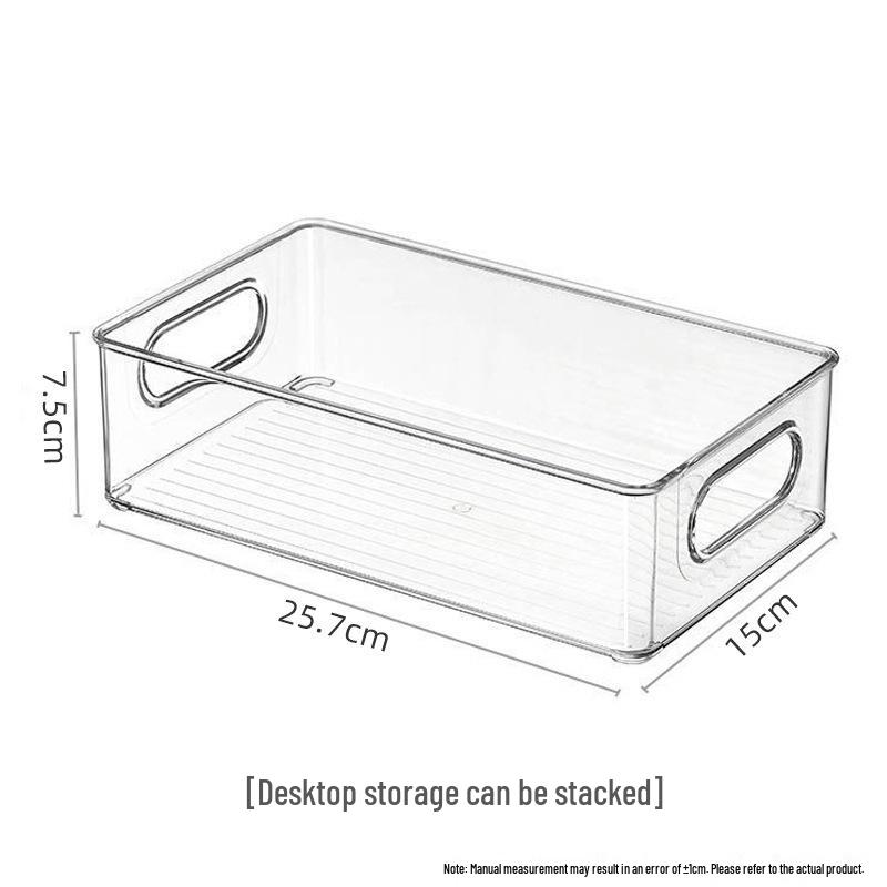 Transparent PET Storage Box for Books, Snacks, Fruits, Vegetables, and Kitchen Organization
