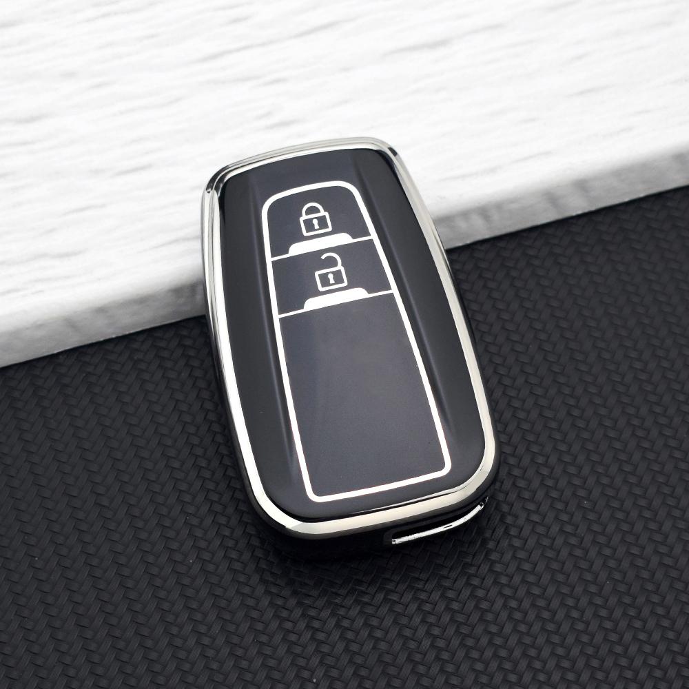 Tpu Car Key Case For Toyota Camry Chr Corolla Rav4 Avalon Land Cruiser Prado Prius 2/3/4 Buttons Key Cover Keychain Accessories