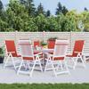 High Back Seat Cushions 6 Pcs. Melange Red 120 X 50 X 4 Cm Fabric