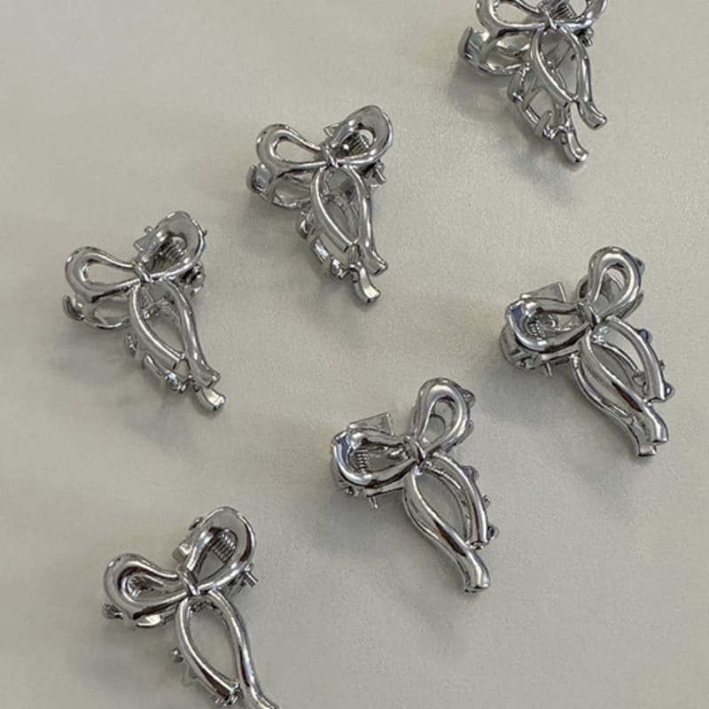 

mosxe Mini ribbon hair pin (1ea) silver