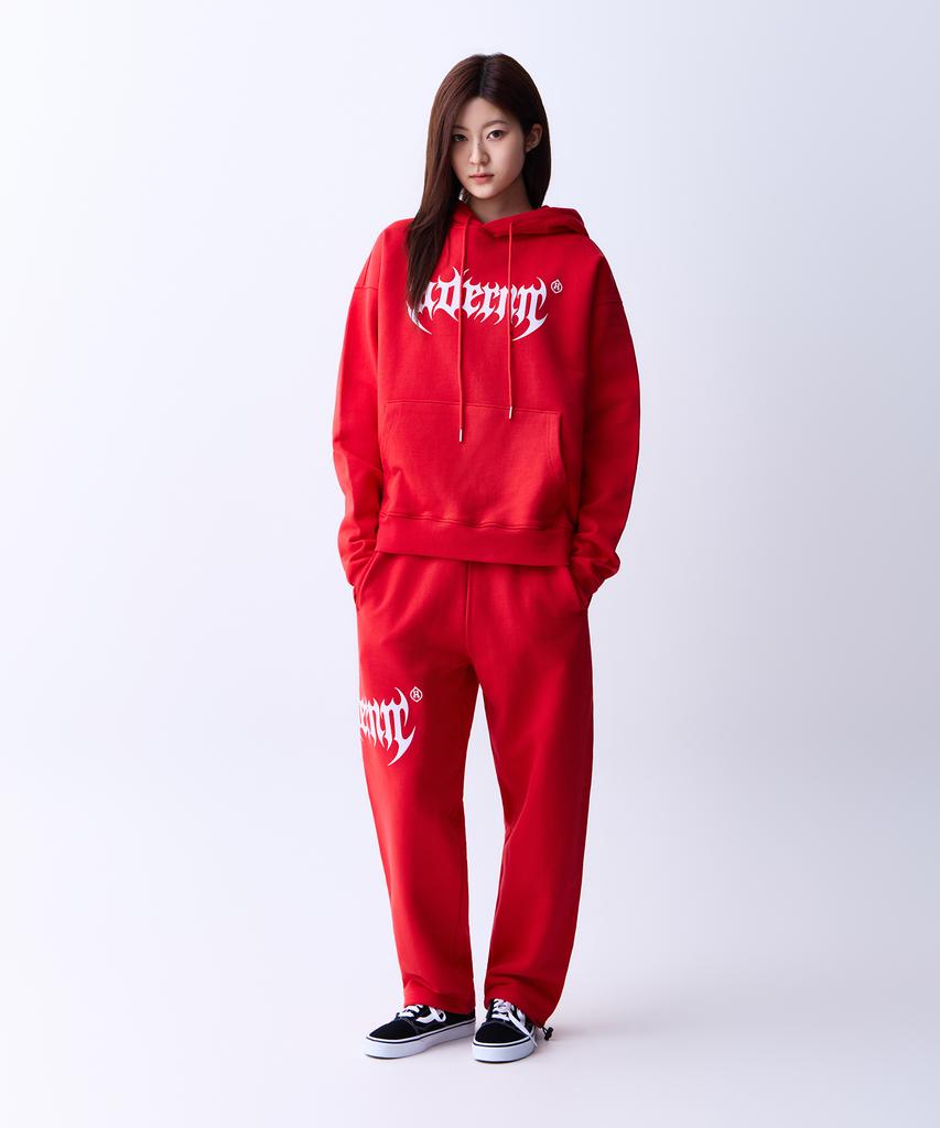 ADERNM Dark Bat Logo Sweatband Pants Red