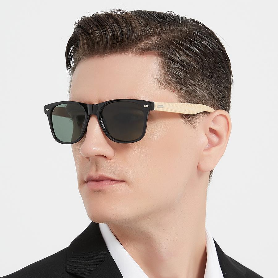 Fashion Bamboo Wood Vintage Square Sunglasses Wooden Men Women Luxury Brand Designer Sun Glasses Driving Fishing UV400 Eyewear