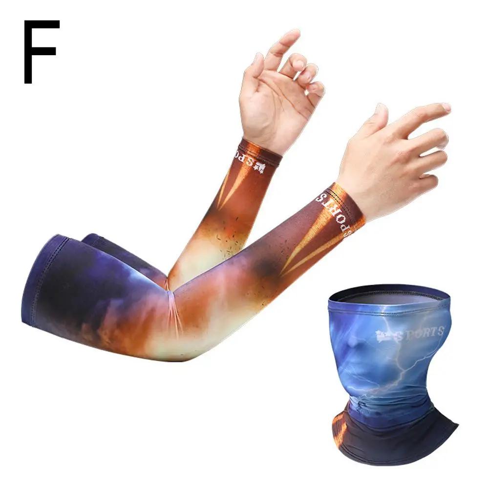 Summer Ice Silk Sleeve Mask Outdoor Activity Fishing Biking Quick-drying Mask Anti-UV Fishing Sleeves Breathable Sun Protection J8N8