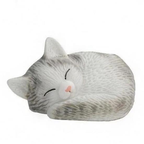 Mini Resin Cat Figurines Cute Realistic Cat Statue Miniature Animal Figures for Cake Toppers Car Dashboard Decor Micro Landscape Dollhouse DIY Crafts D