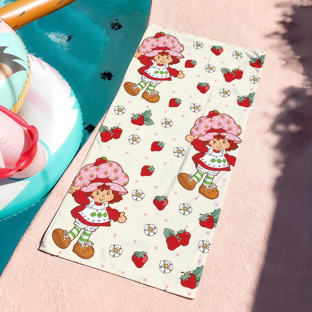 Cartoon süß S-Erdbeere S-Sahnetorte Handtuch Trocknen Badehandtuch Anwendbar für Leichtes Schwimmen Camping Yoga Strand Aus