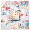 52 Blue Pink Ins Style Graffiti Stickers Personalized Korean Small Fresh Guka Decorative Laptop Mobile Phone Case Stickers