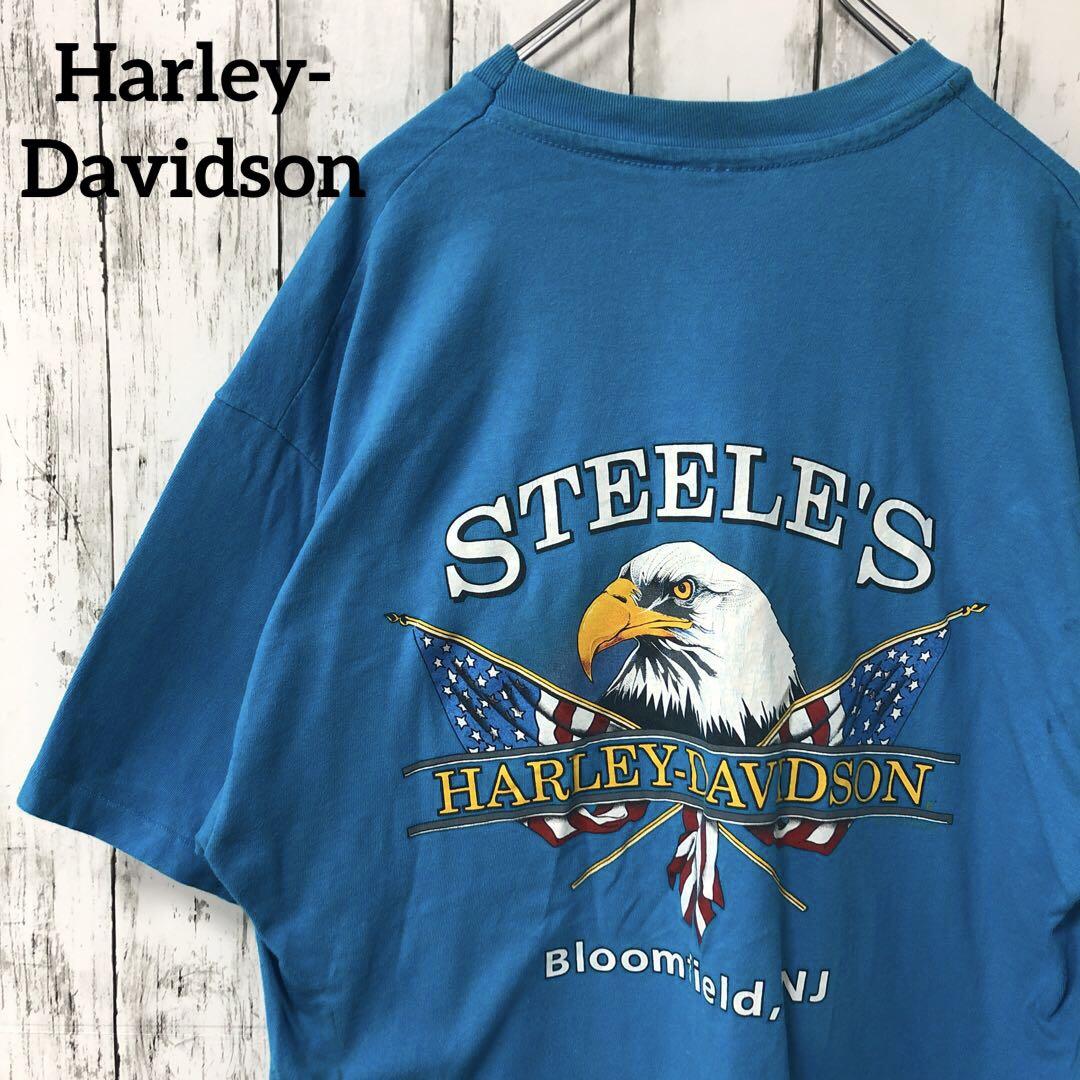 

[USED] C2358 Harley-Davidson Steele s T-shirt, vintage overseas clothing