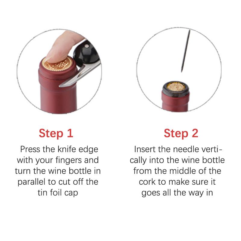 Pompă de aer Deschizător de sticle de vin Deschidetoare de șampanie Pin pneumatic din oțel inoxidabil