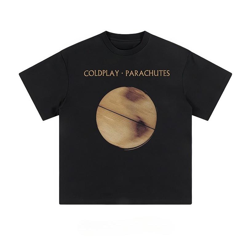 

Coldplay Rock Band British Retro High Street Pure Cotton Printed Round-neck Short-Sleeved T-Shirt for Men and Women 2XL