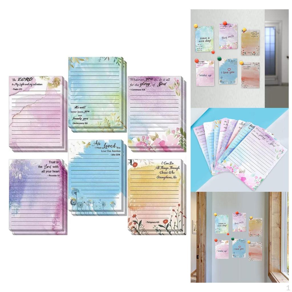 Floral Design Sticky Notes, Lined Lightweight, Removable, for Messages, Tasks Home
