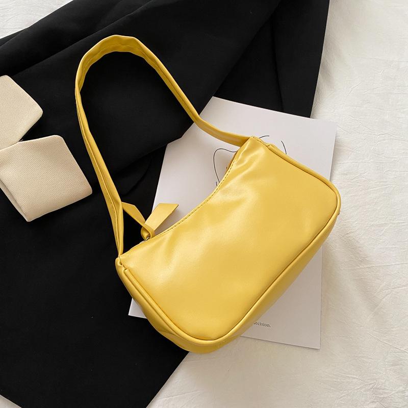 Women Underarm Shoulder Bag Fashion Solid Color Simple Leisure Handbag New Trend Cute PU Leather Little Square Pack Female