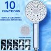 Easy installs No Tool Shower Head 10 Sprays Pattern Pressure Booster Strong ABS Construction for Strong Water Flows