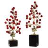 Crystal Sculpture Colored Grape Vine Metal Handicraft Artificial Plant Sculpture Metal Figurine Home Decoration Accessories