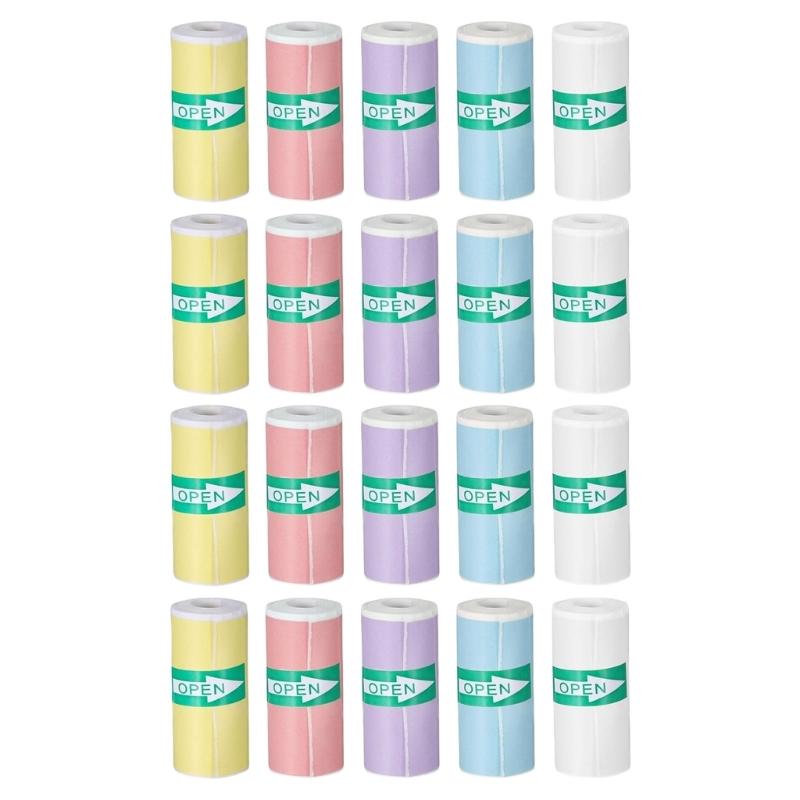 20Pack Mini Printer Thermals Paper Roll 57x25mm SelfAdhesive Sticker Labels BPAFree for Kids Crafts DIY Printing
