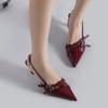 Summer Luxury Buckle Stiletto Sandals for Women Sexy Pointed Toe Low-Top Comfortable Office and Casual Women High Heels