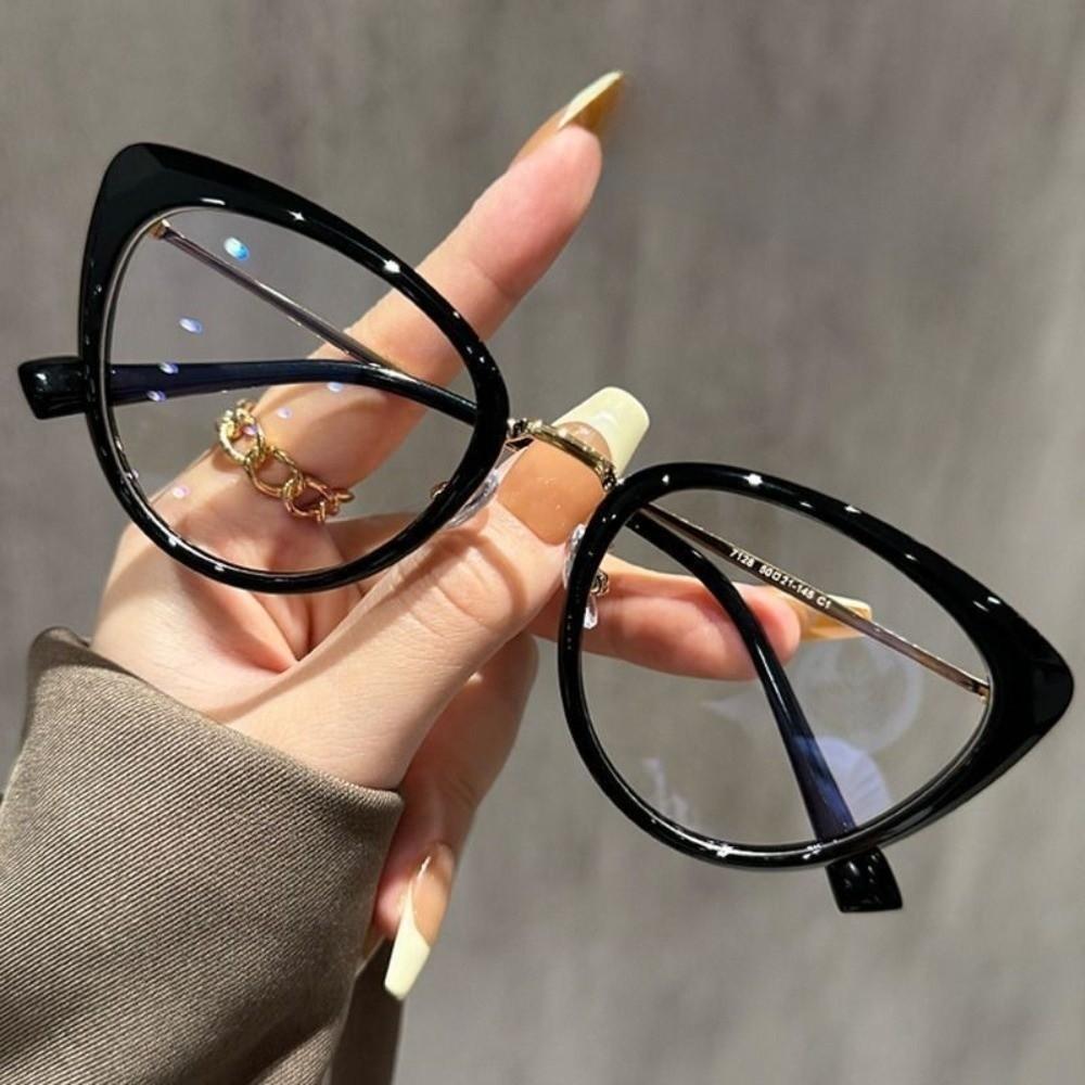 Retro Cat's Eye Anti-blue Light Glasses Glasses Metal Frame Glasses Frame Portable Eye Protection Eyeglasses Frames