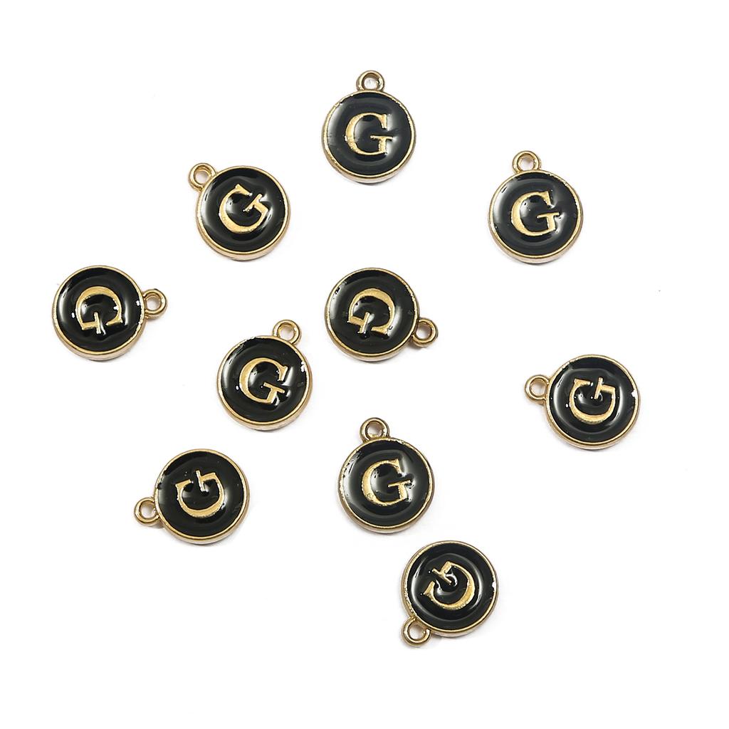 10Pcs Metal Enamel English Letters Charms Pendant For DIY Jewelry Making Necklace Bracelet Accessories