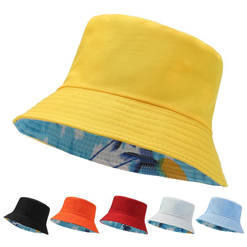 Fisherman Faced Double Hat Leaf Print Outdoor Cap Breathable Hats Gift Fashion