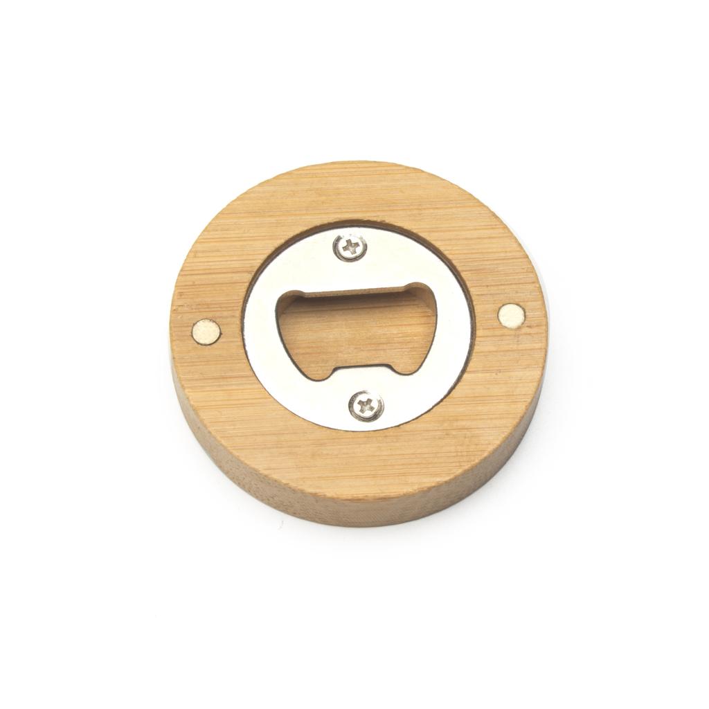 Dřevěný otvírák na láhve Přenosný magnetický dřevěný kulatý otvírák Dárky pro družičky Svatba Dárky