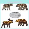 Charming Wooden Christmas Ornaments Featuring Bear And Elk For Festive Home Decor