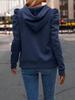 Women's 2024 Autumn/Winter Stacked Collar Hooded Solid Pullover Sweatshirt