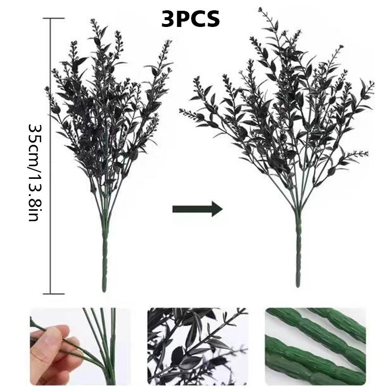 3PC Black Home Decorations Fake Plants Halloween Decor Artificial Leaves Atmosphere Multiple Options Available