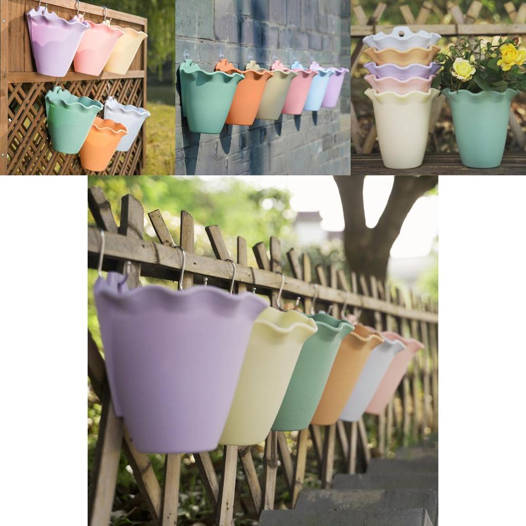 Vibrant Plastic Hanging Planter For Garden Or Balcony Wall Flower Pot Decoration