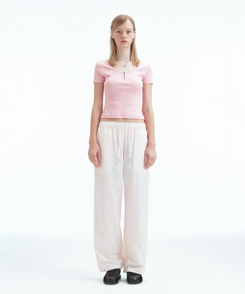 REST&RECREATION Half Zip-Up Top - Pink