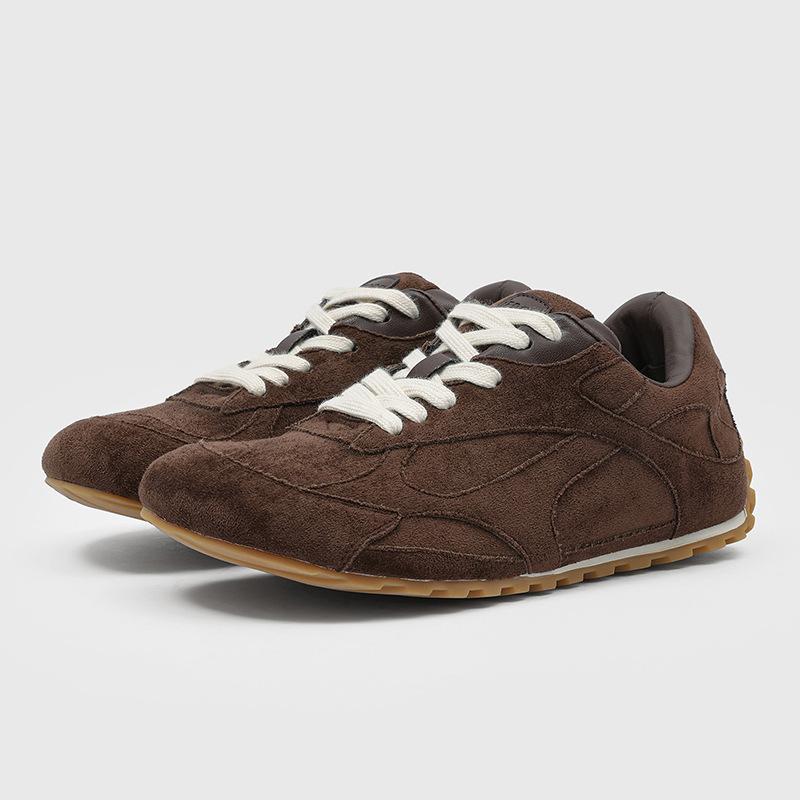 Trendy German Training Shoes Commuter Casual Shoes Men'S And Women'S Shoes Thin Soles Crooked Head Sports Lace-Up Retro Round Head