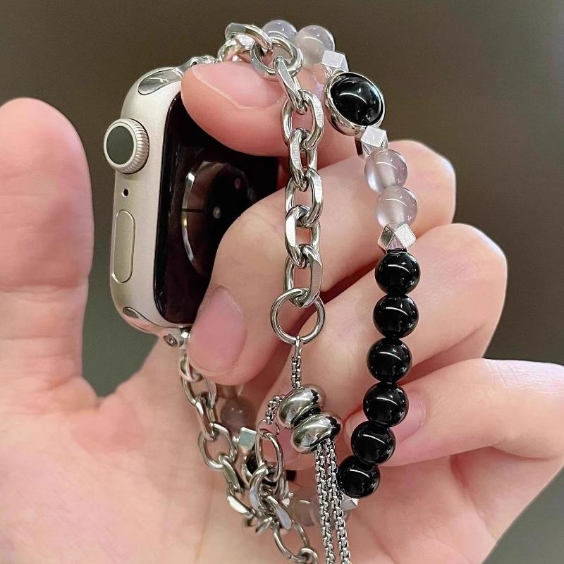Peach Heart Pearl Bracelet Compatible with For Samsung Galaxy Fit 3 / Galaxy Fit 3 SM-R390 Strap Fashionable Handmade Strap